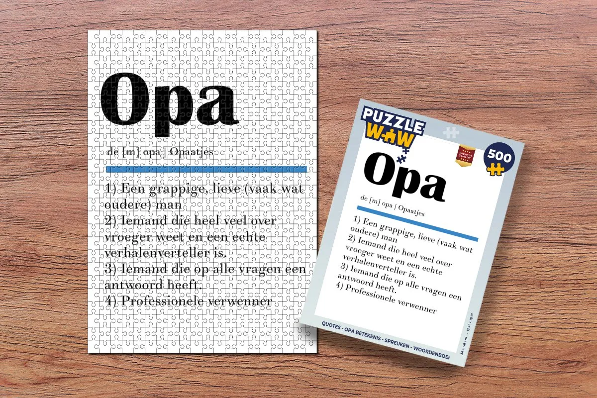 PuzzleWow Quotes Opa Betekenis Legpuzzel 500 Stuks - Multicolor
