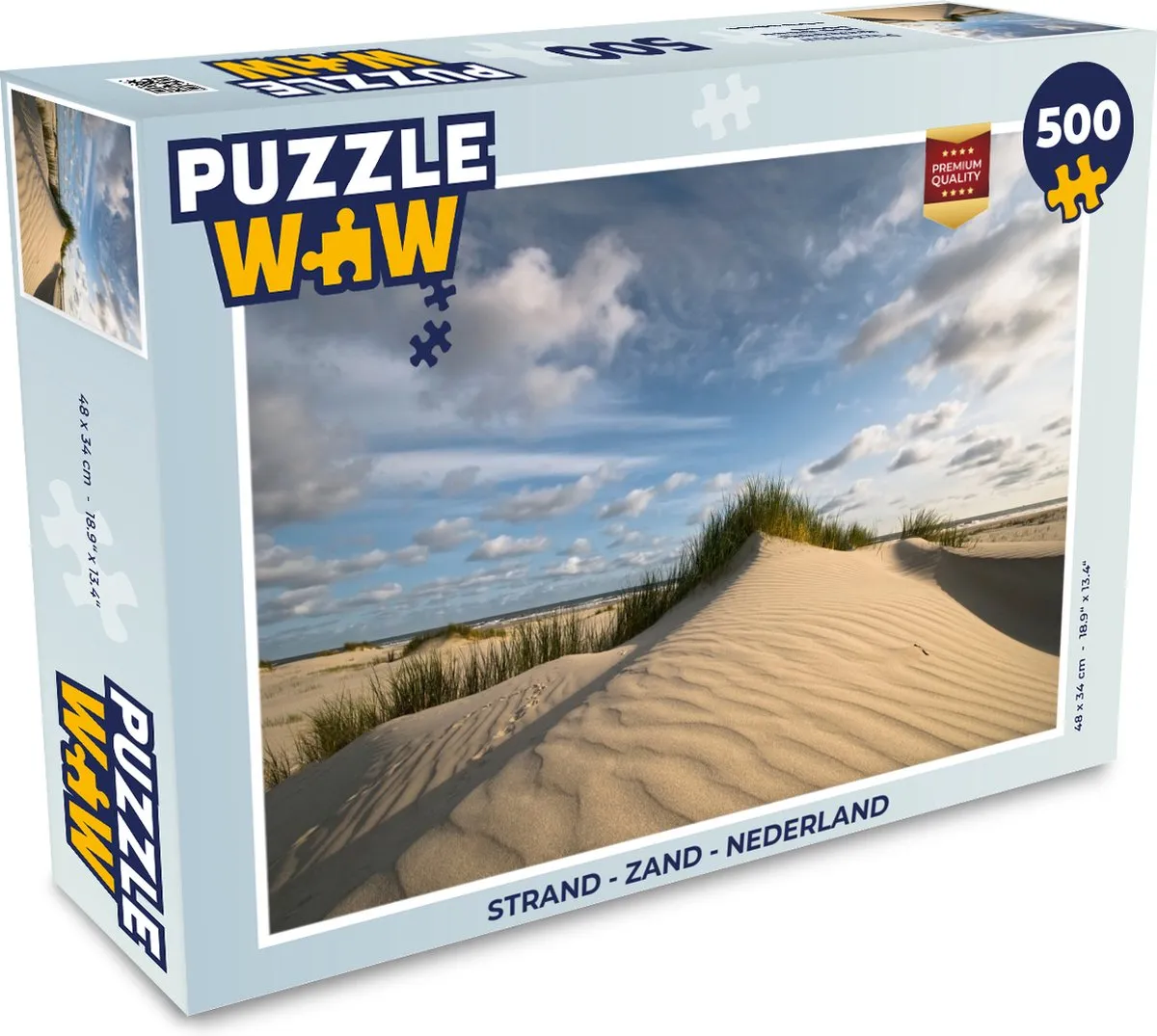 PuzzleWow Strand Nederland Legpuzzel 500 Stuks - Multicolor