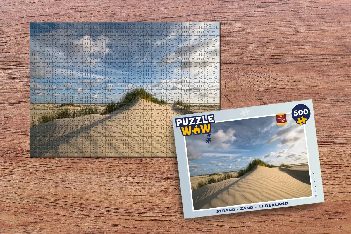 PuzzleWow Strand Nederland Legpuzzel 500 Stuks - Multicolor