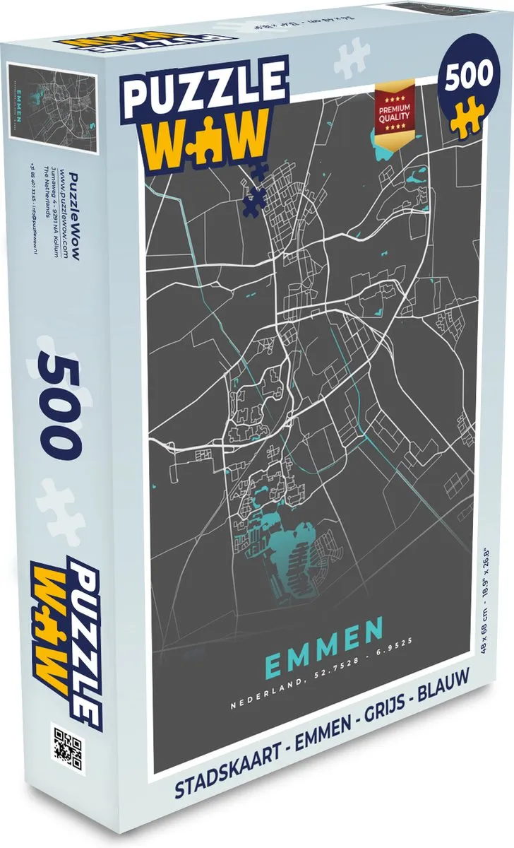 PuzzleWow Stadskaart Emmen Legpuzzel 500 Stuks