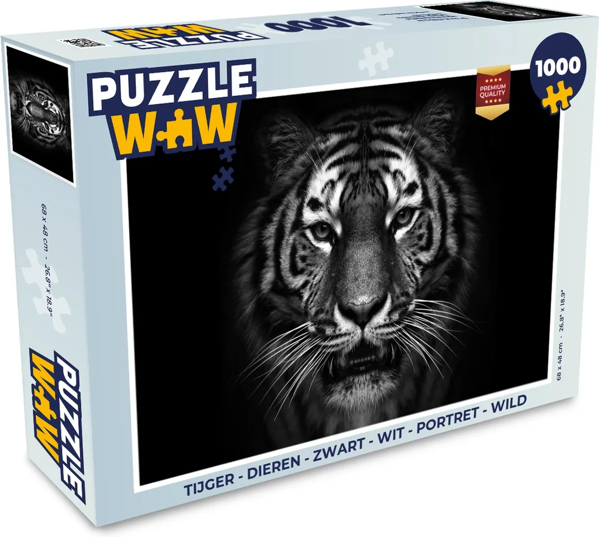PuzzleWow Tijger Legpuzzel 1000 Stuks - Multicolor