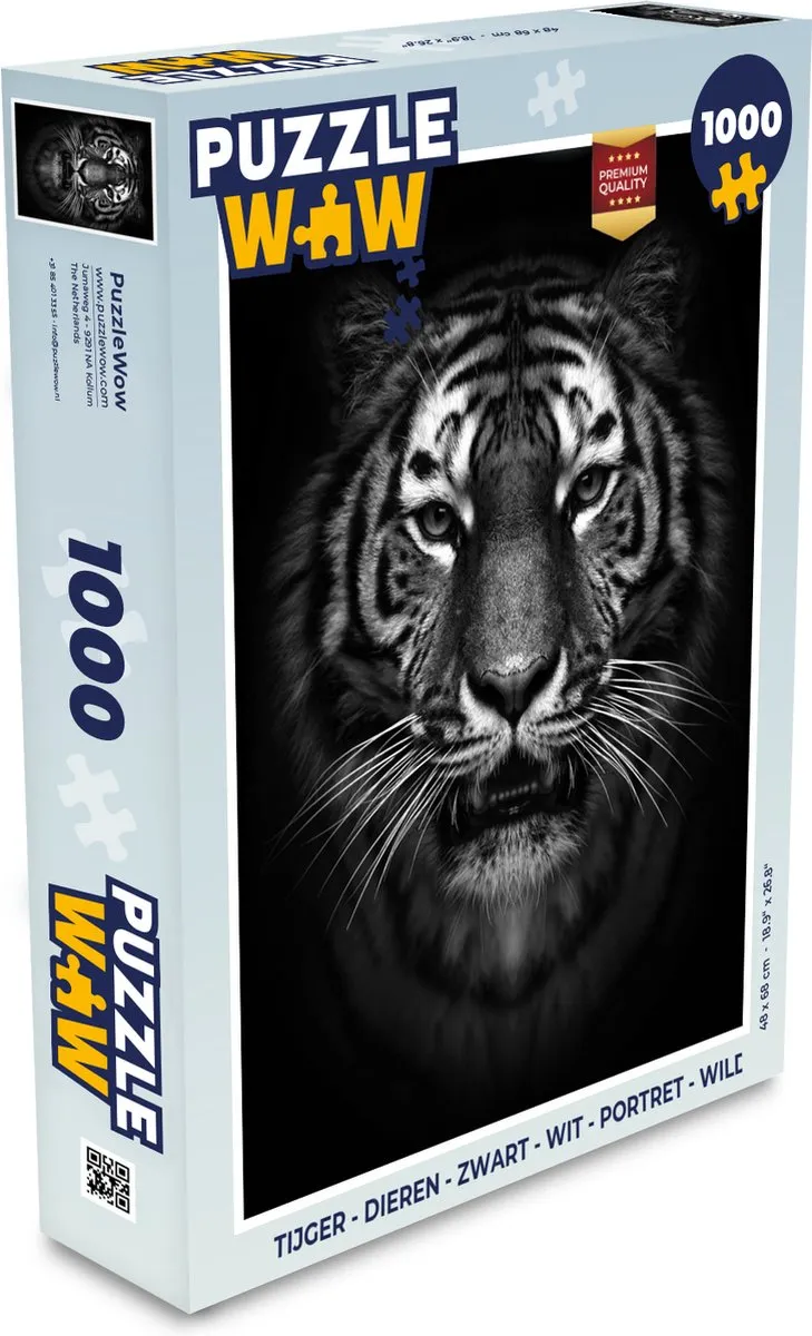 PuzzleWow Tijger Legpuzzel 1000 Stuks - Multicolor