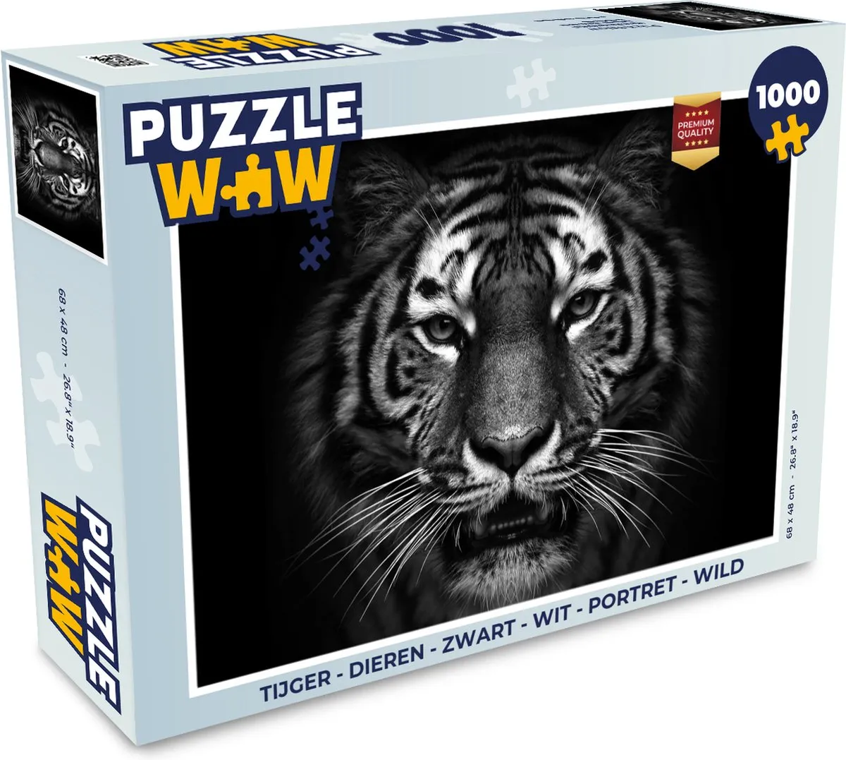 PuzzleWow Tijger Legpuzzel 1000 Stuks - Multicolor