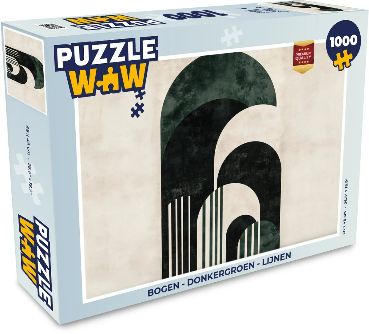 PuzzleWow Puzzel 1000 Stuks - Donkergroen Vormen