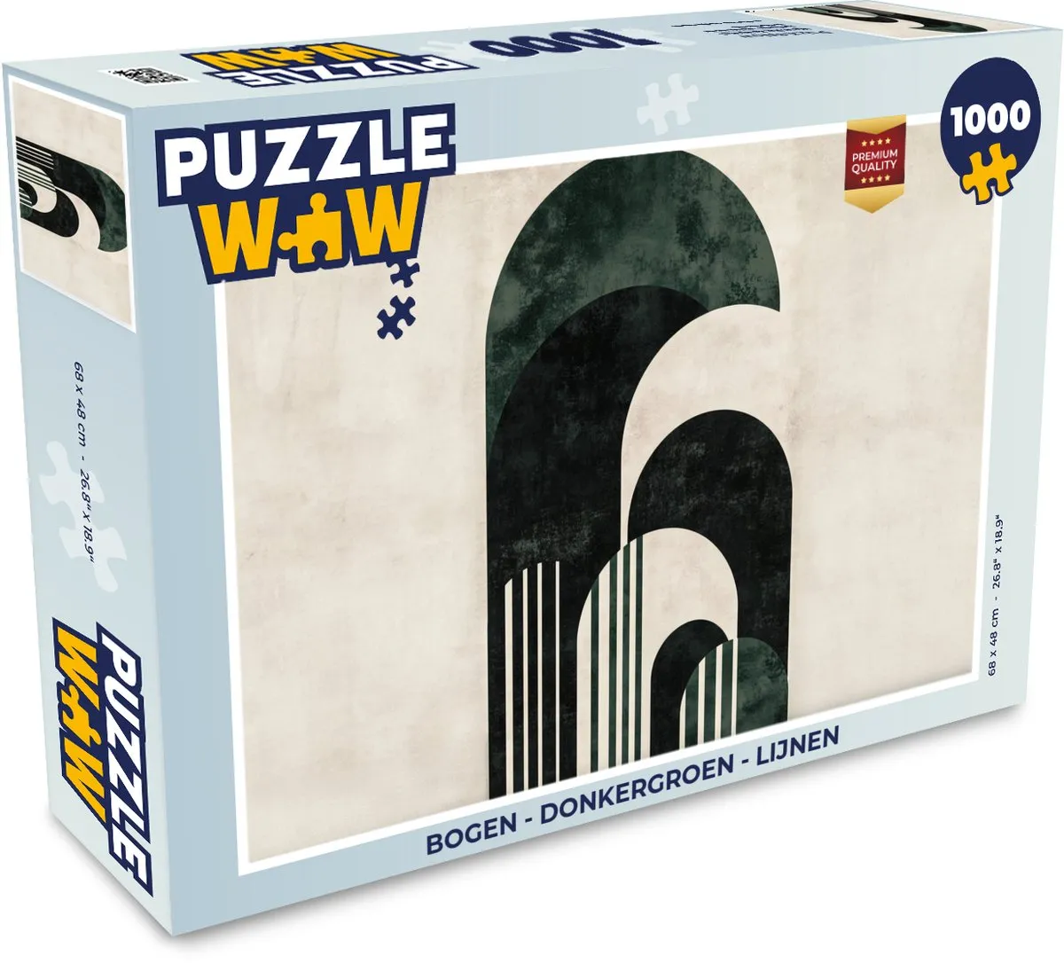 PuzzleWow Puzzel 1000 Stuks - Donkergroen Vormen