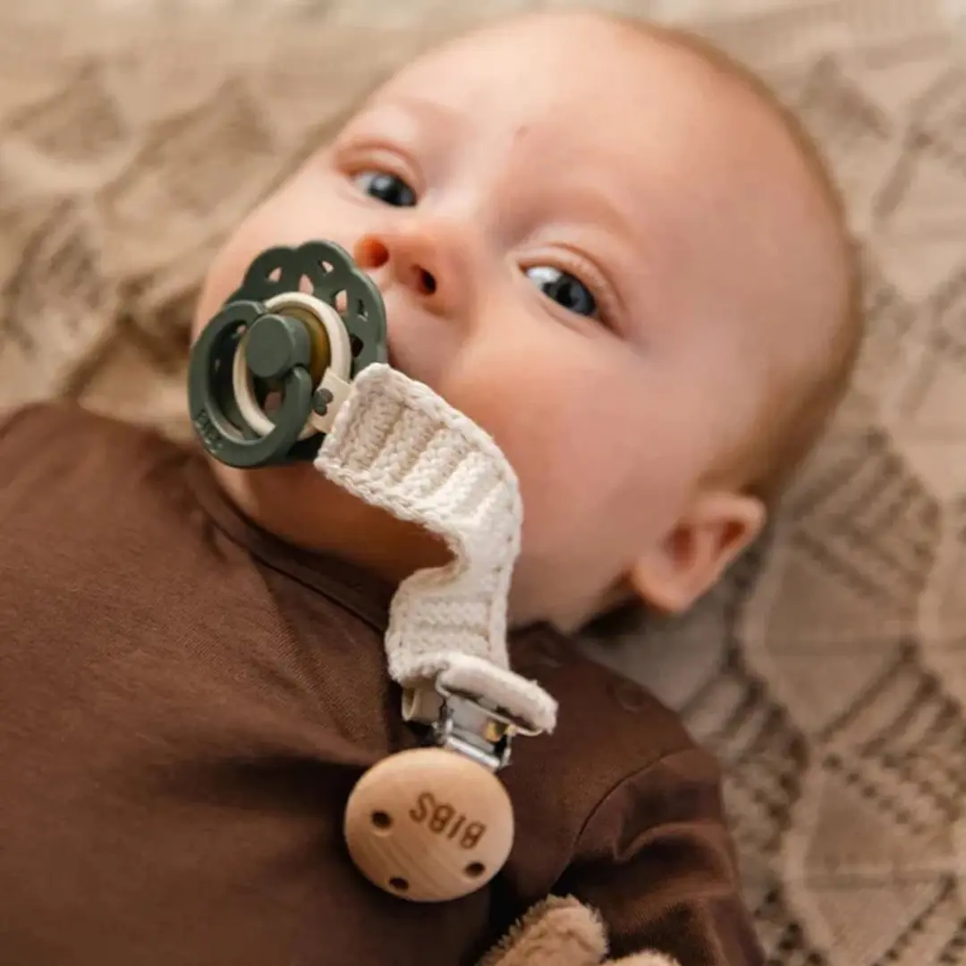 BIBS Fopspeenkoord Knitted - Ivoor - 0+ Maanden