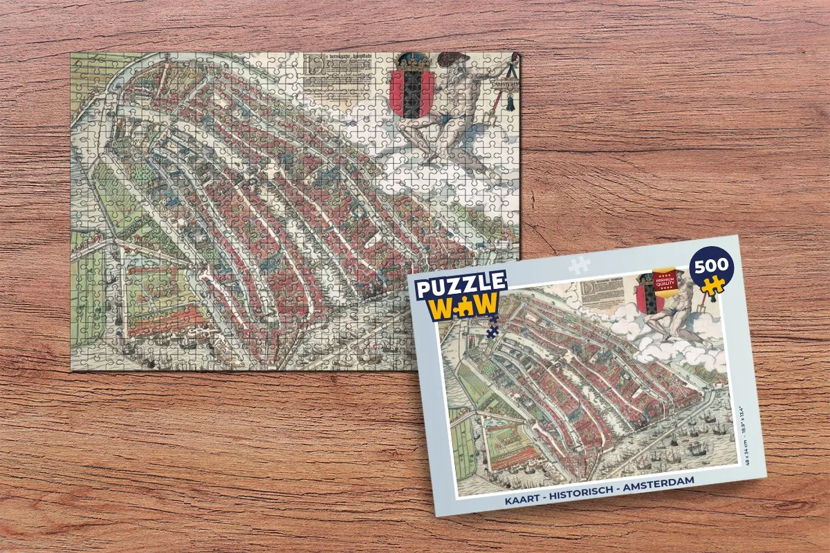 PuzzleWow Historisch Amsterdam Legpuzzel 500 Stuks - Multicolor