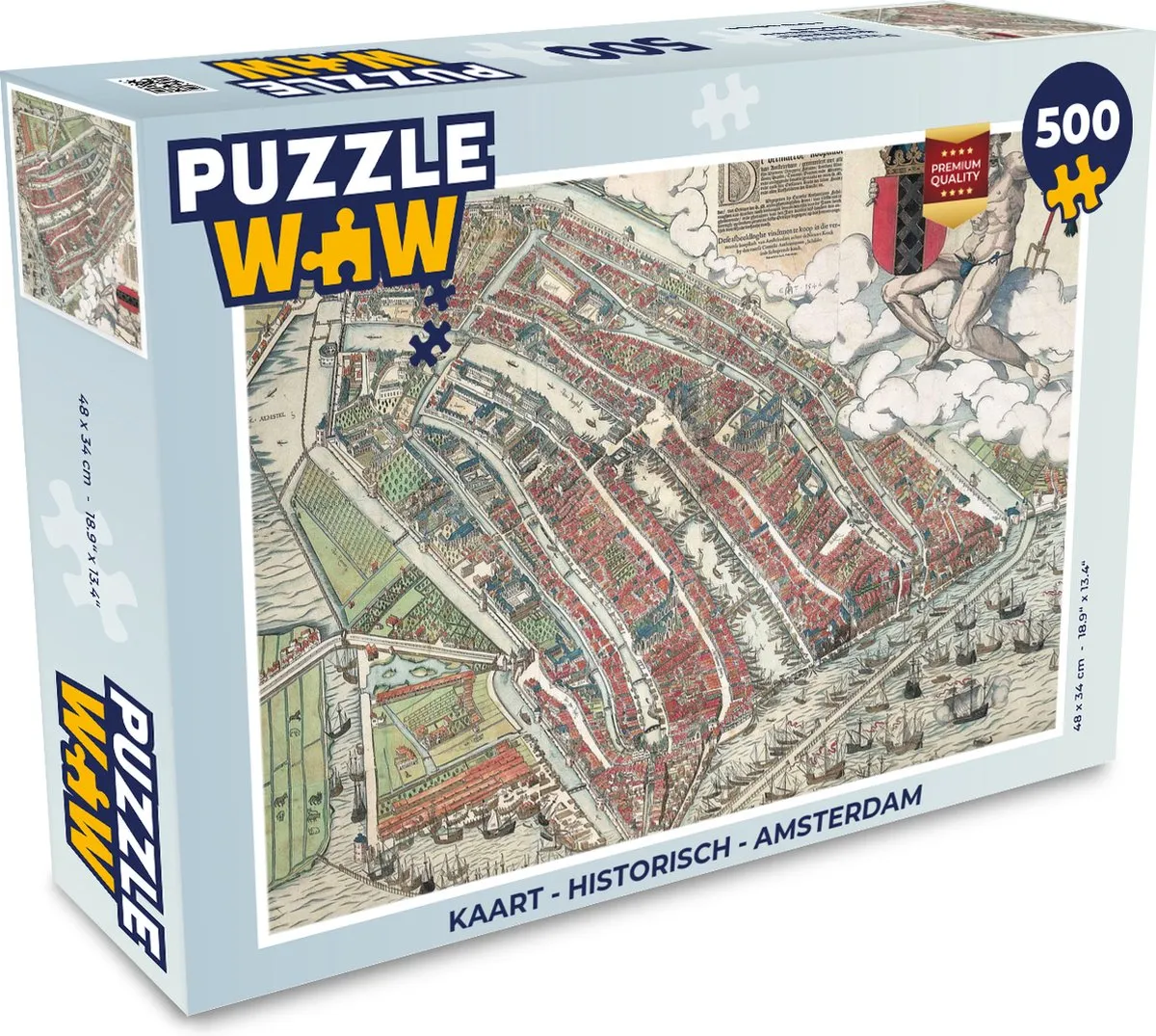 PuzzleWow Historisch Amsterdam Legpuzzel 500 Stuks - Multicolor