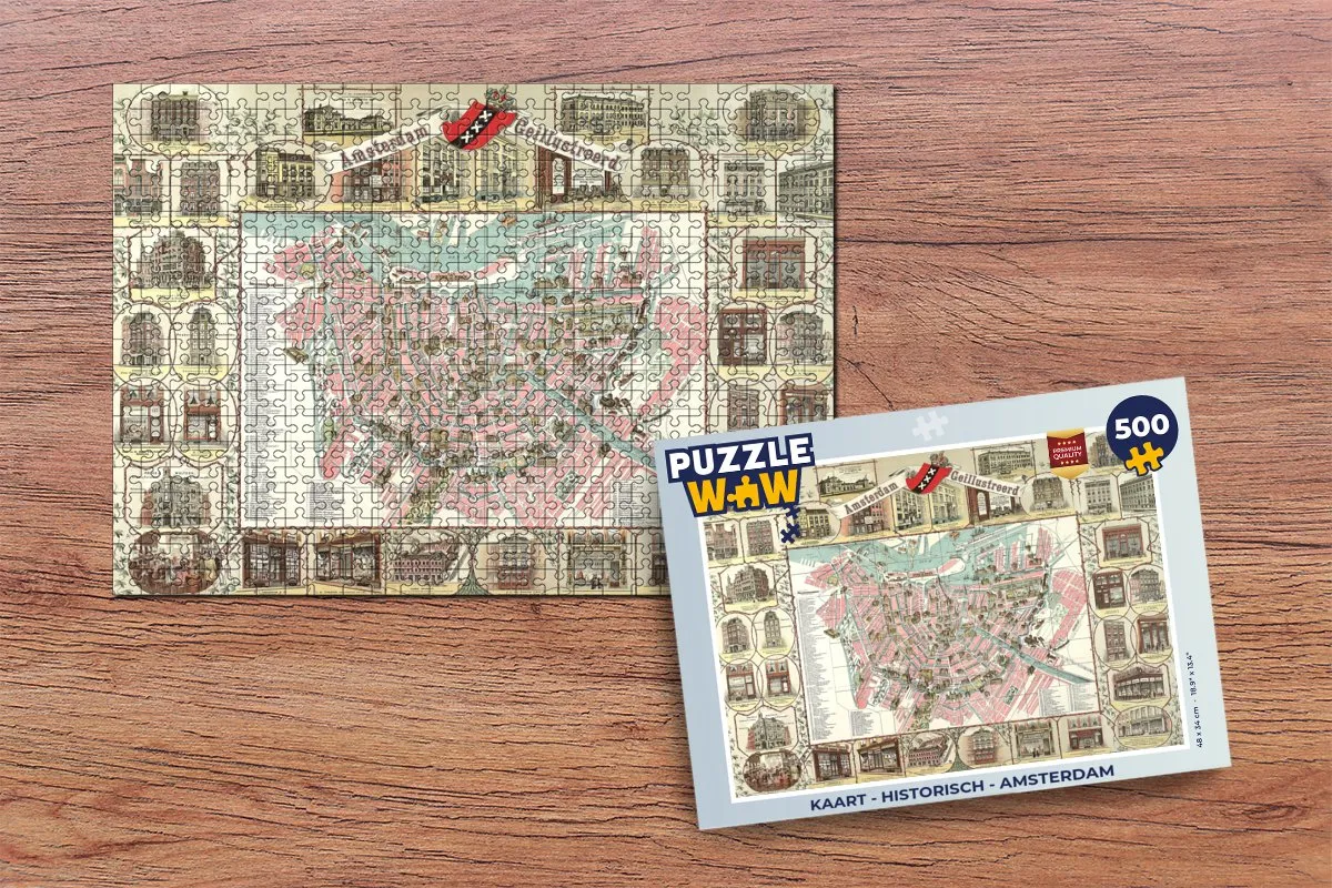 PuzzleWow Historisch Amsterdam Legpuzzel 500 Stuks - Multicolor