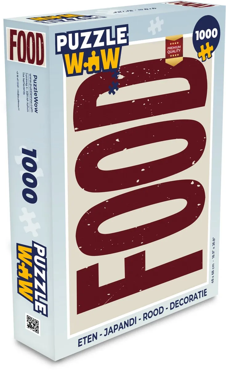 PuzzleWow Japandi Legpuzzel 1000 Stuks - Rood