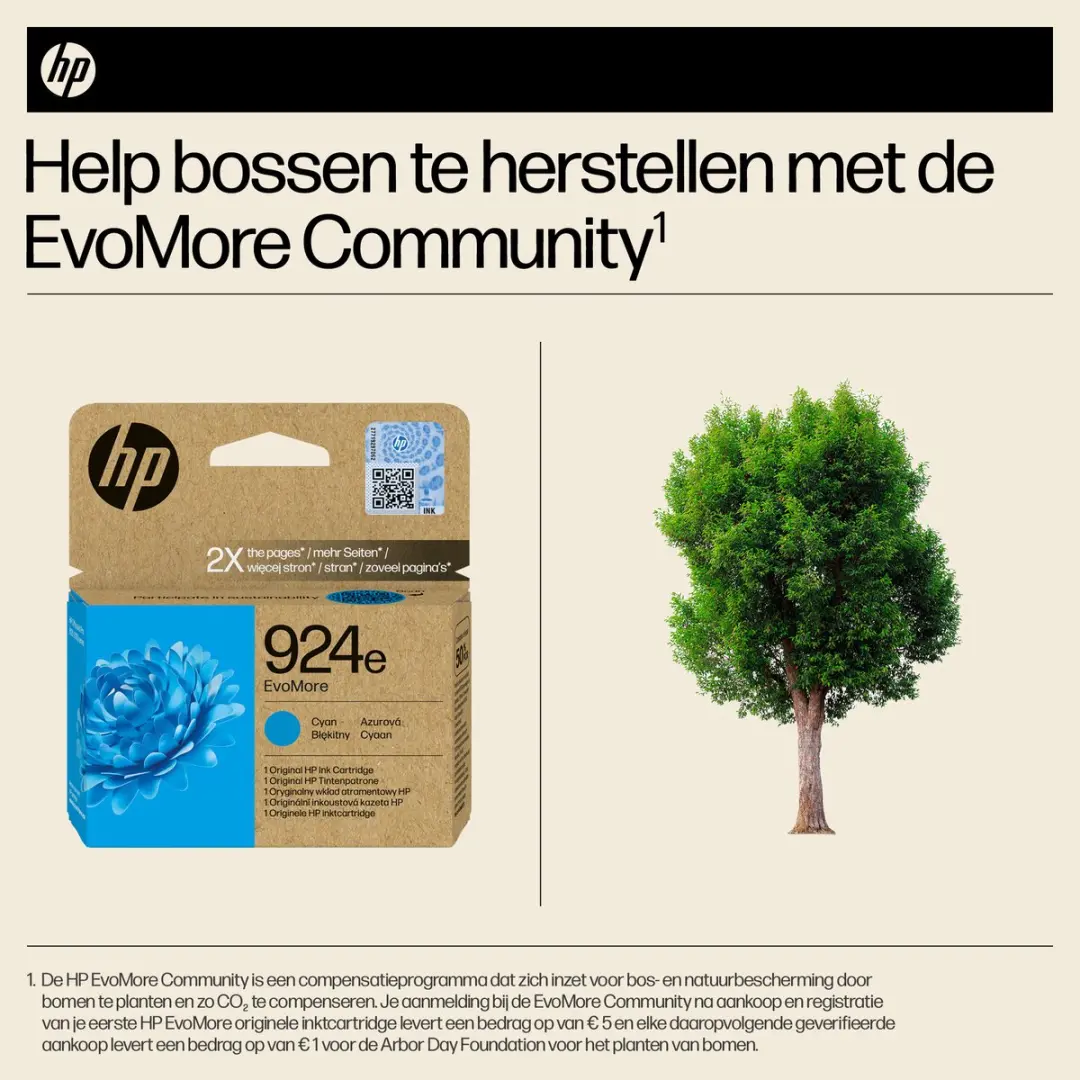 HP 924e EvoMore Cyaan XL Inktcartridge - 4K0U7NE