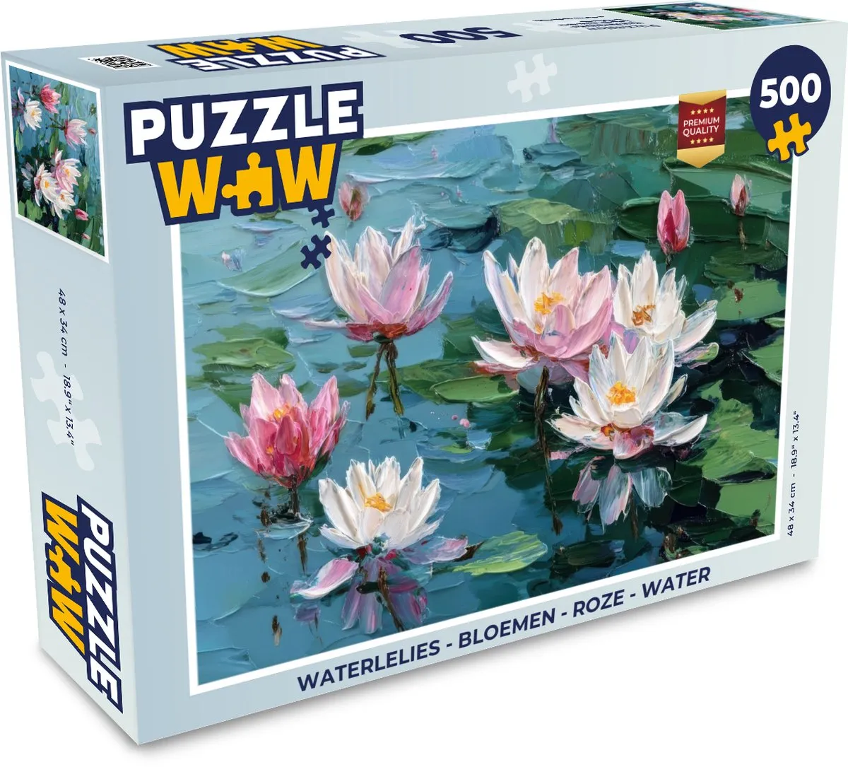 PuzzleWow Waterlelies Legpuzzel 500 Stuks