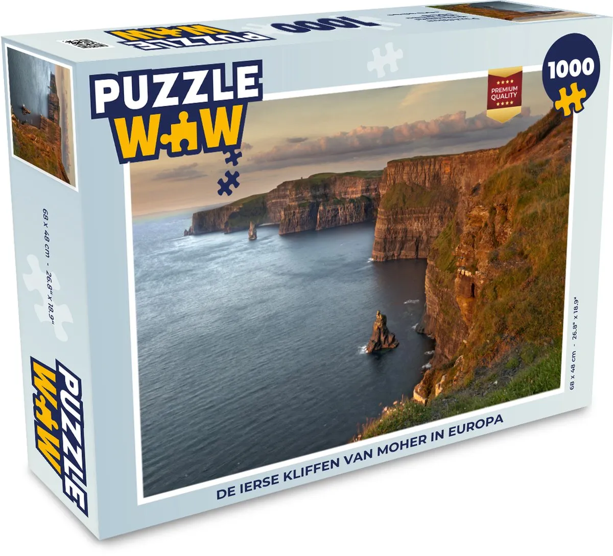 PuzzleWow De Ierse Kliffen van Moher Legpuzzel 1000 Stuks - Multicolor