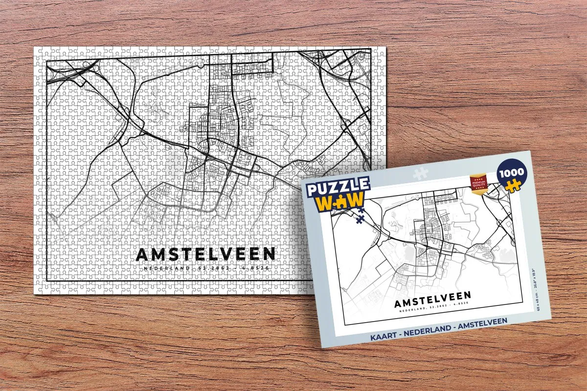 PuzzleWow Legpuzzel Amstelveen 1000 Stuks - Multicolor
