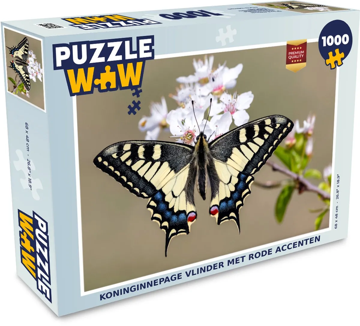 PuzzleWow Koninginnepage Vlinder Legpuzzel 1000 Stuks
