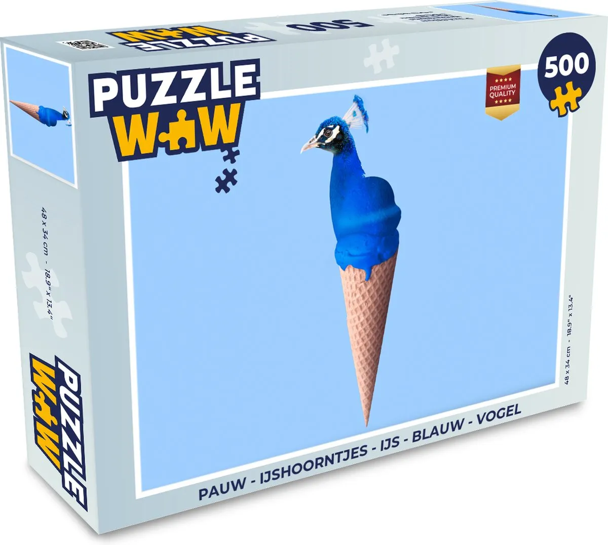PuzzleWow IJshoorntje Vogel Legpuzzel 500 Stuks - Multicolor