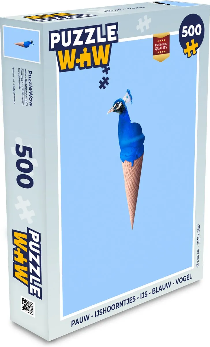 PuzzleWow IJshoorntje Vogel Legpuzzel 500 Stuks - Multicolor