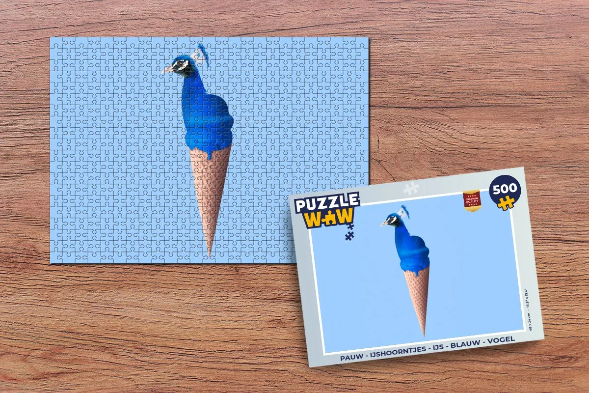 PuzzleWow IJshoorntje Vogel Legpuzzel 500 Stuks - Multicolor