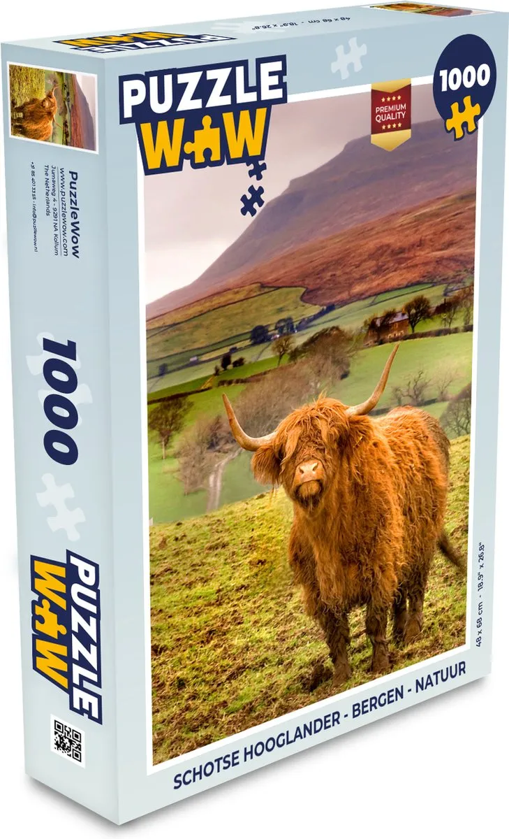 PuzzleWow Schotse Hooglander Legpuzzel 1000 Stuks