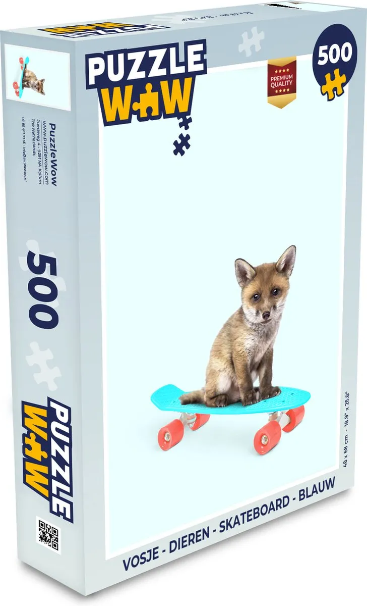 PuzzleWow Vos Skateboard Legpuzzel 500 Stuks