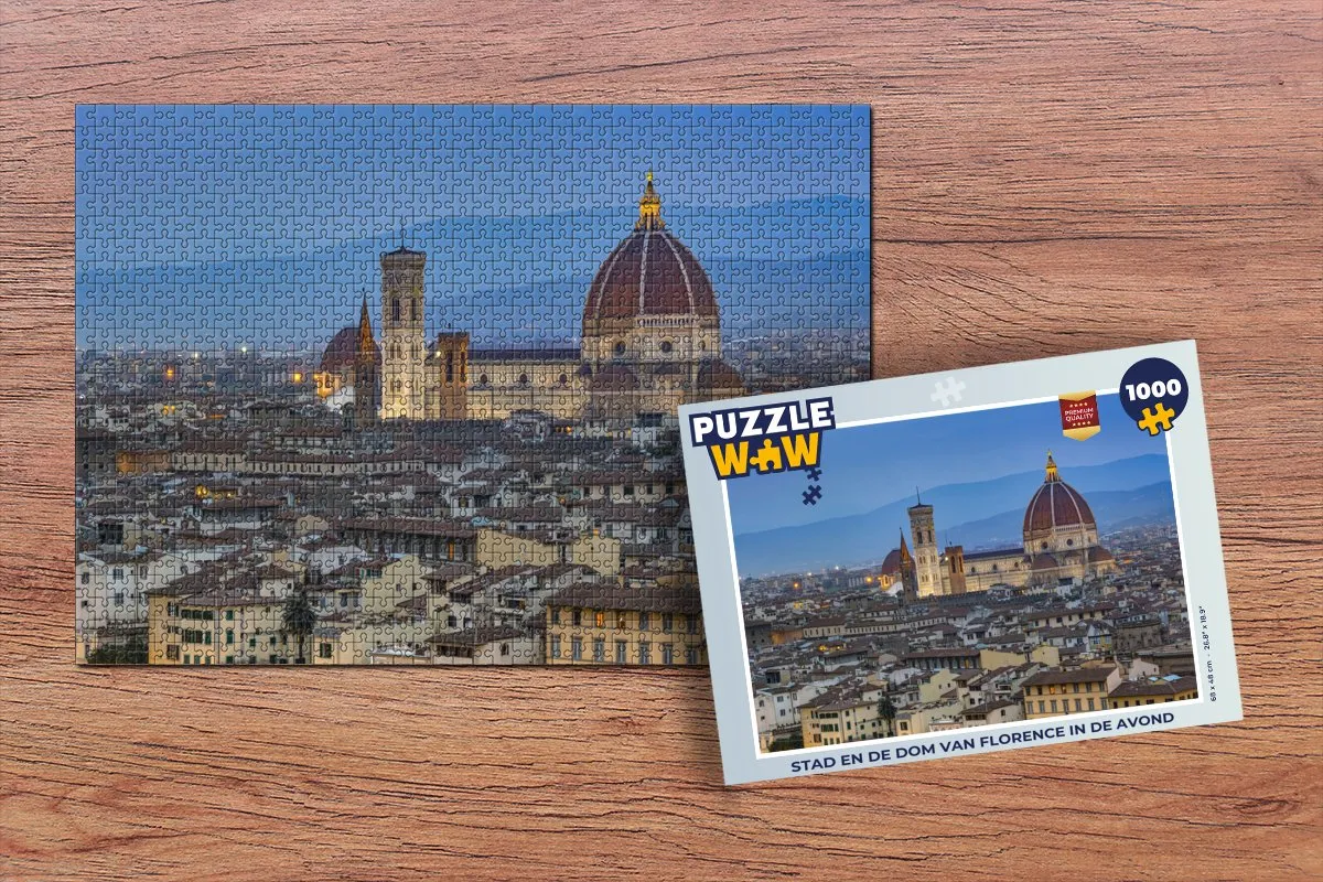 PuzzleWow Florence Stad Dom Legpuzzel 1000 Stuks - Multicolor