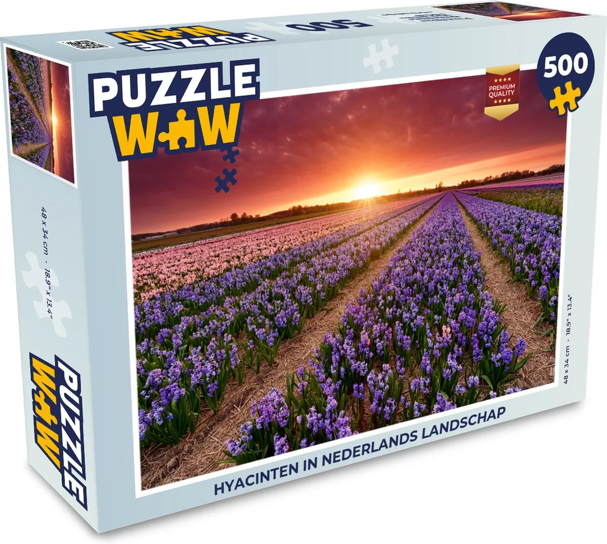 PuzzleWow Hyacinten in Nederlands Landschap Legpuzzel 500 Stuks