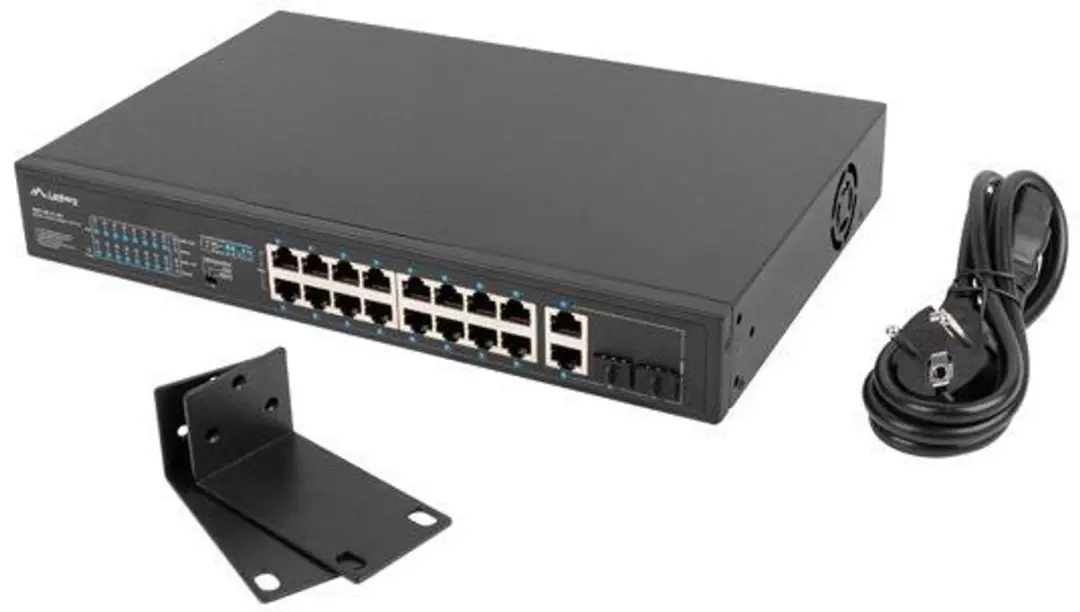 Lanberg RSFE-16P-2C-250 Netwerkswitch 18x PoE - 250W Zwart