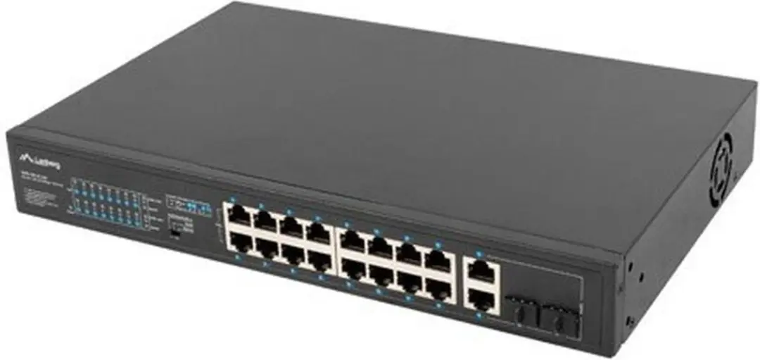Lanberg RSFE-16P-2C-250 Netwerkswitch 18x PoE - 250W Zwart