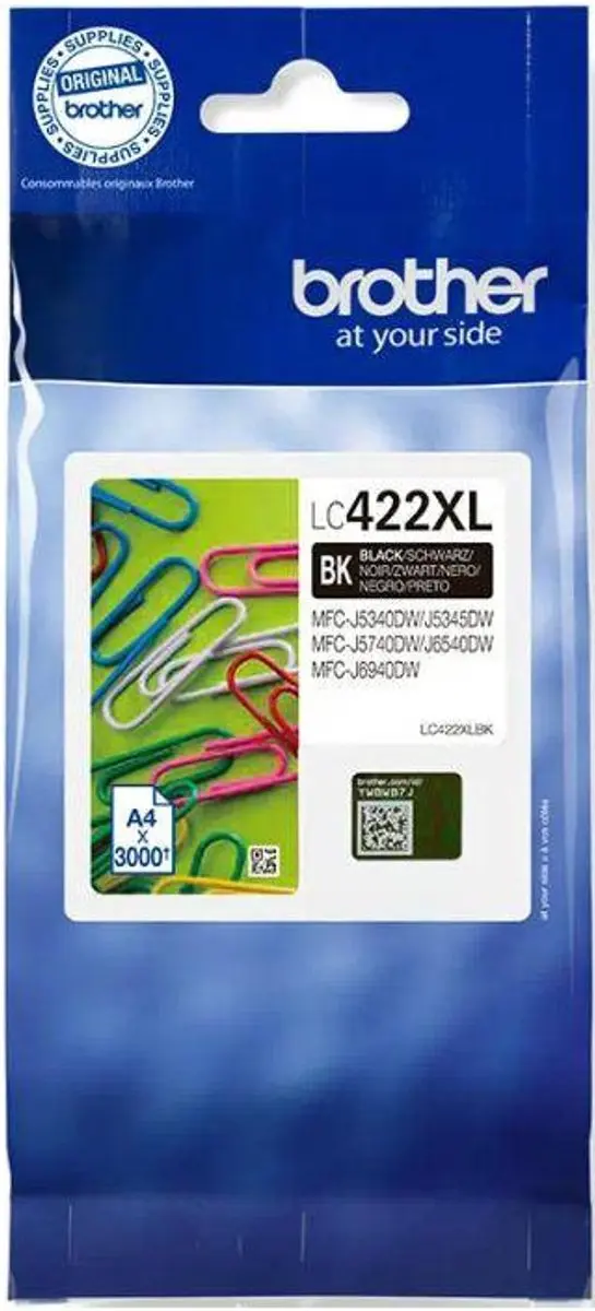 Brother inktcartridge LC422XL zwart hoge capaciteit 60 ml 3150 pagina's
