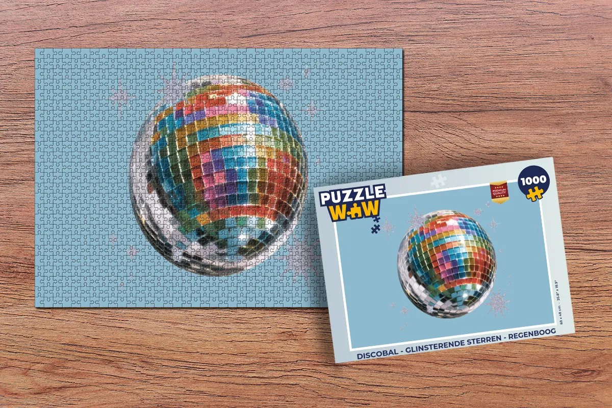 PuzzleWow Discobal Legpuzzel 1000 Stuks - Regenboog