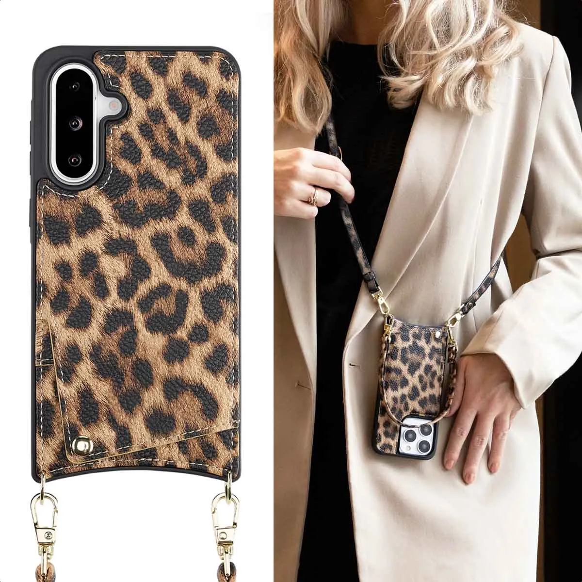 Selencia Hoesje Samsung Galaxy A36/A56 - Leopard - 2 Pasjes