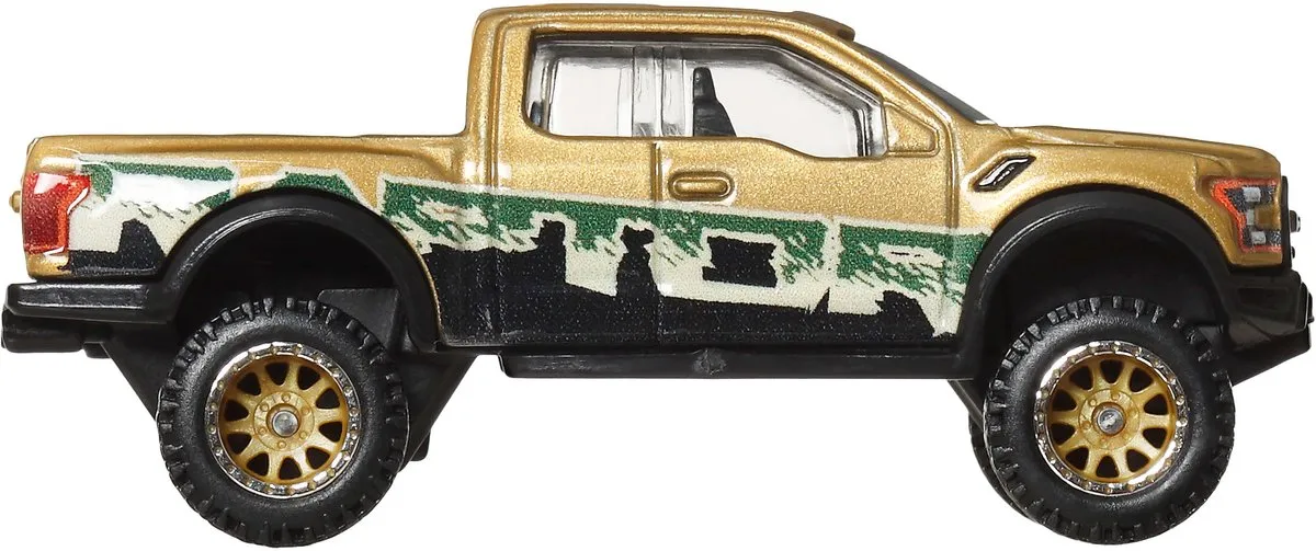 Hot Wheels Premium Car Culture Diecast 1/64 Ford F-150 Raptor JBK70 - Zwart/Groen