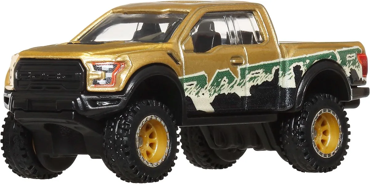 Hot Wheels Premium Car Culture Diecast 1/64 Ford F-150 Raptor JBK70 - Zwart/Groen