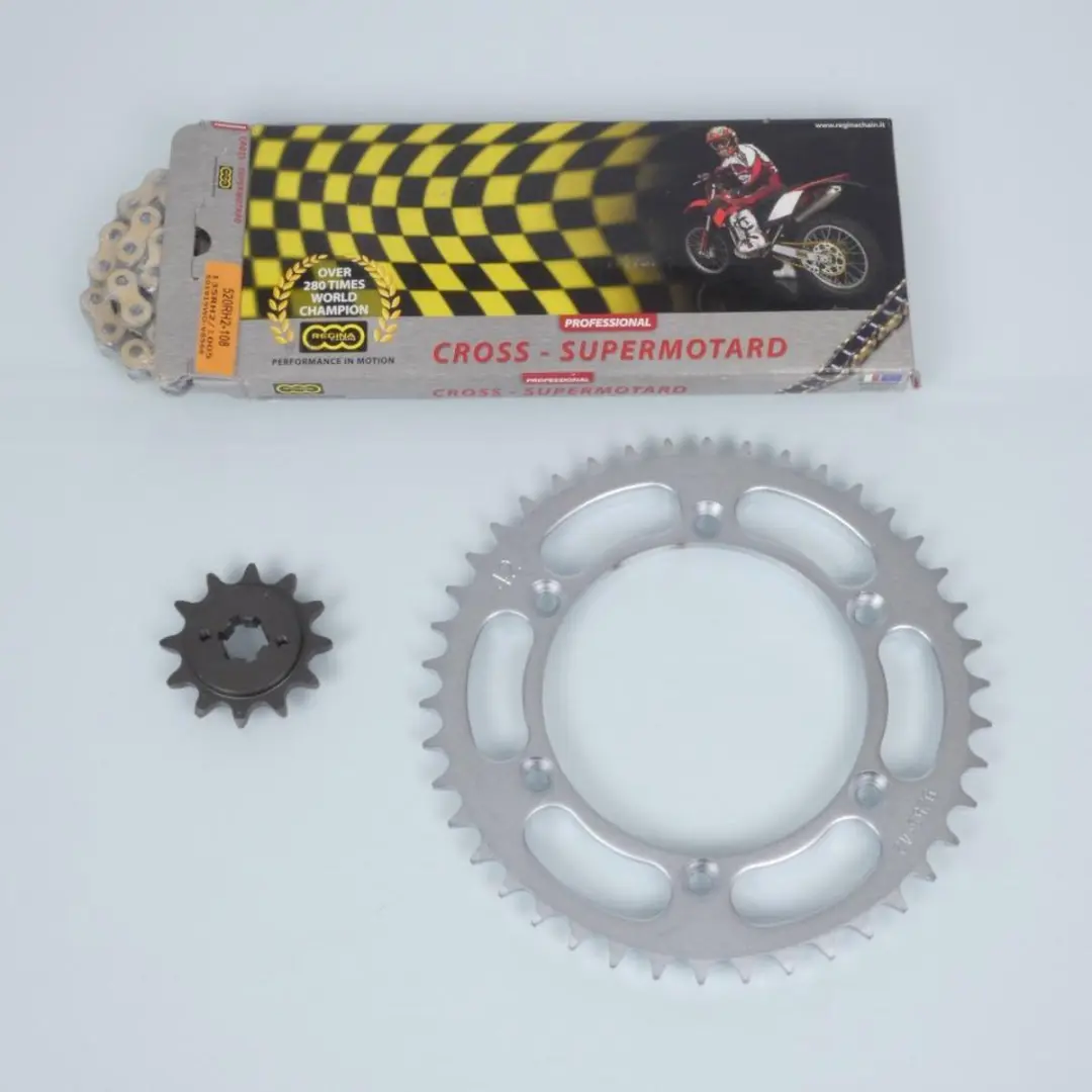 Kit chaîne Regina pour moto Cagiva 125 N90 1990 à 1992 12x42 P 520 Al 125mm Ne