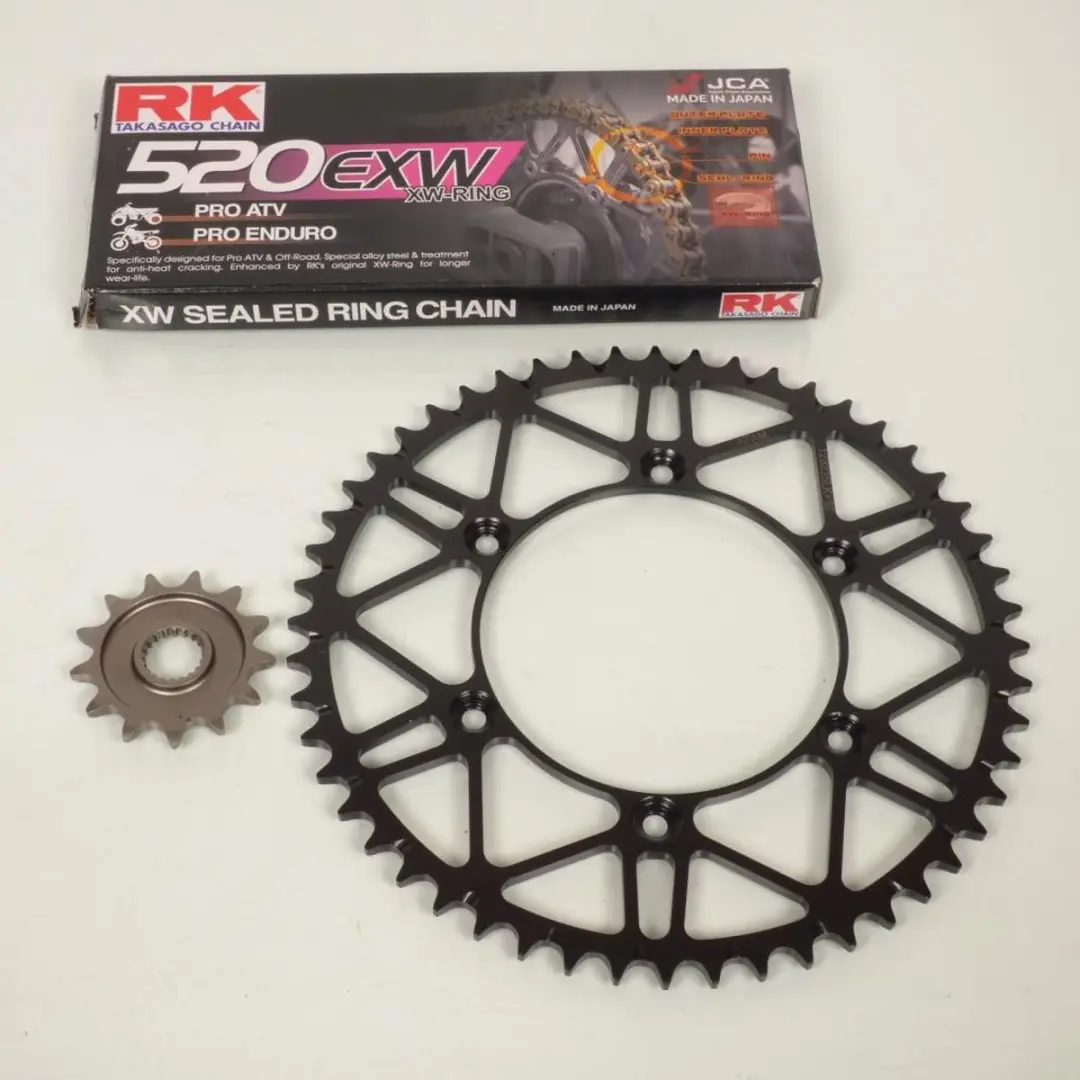 Kit chaîne Afam 13x52 Pas 520 pour moto Yamaha 250 WR-F 2001 Neuf
