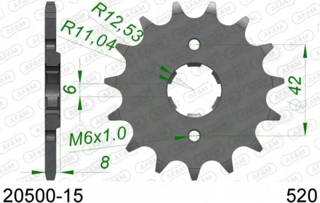 Kit chaîne Afam 15x40 Pas 520 pour moto Honda 600 XLM 1985 à 1987 Neuf