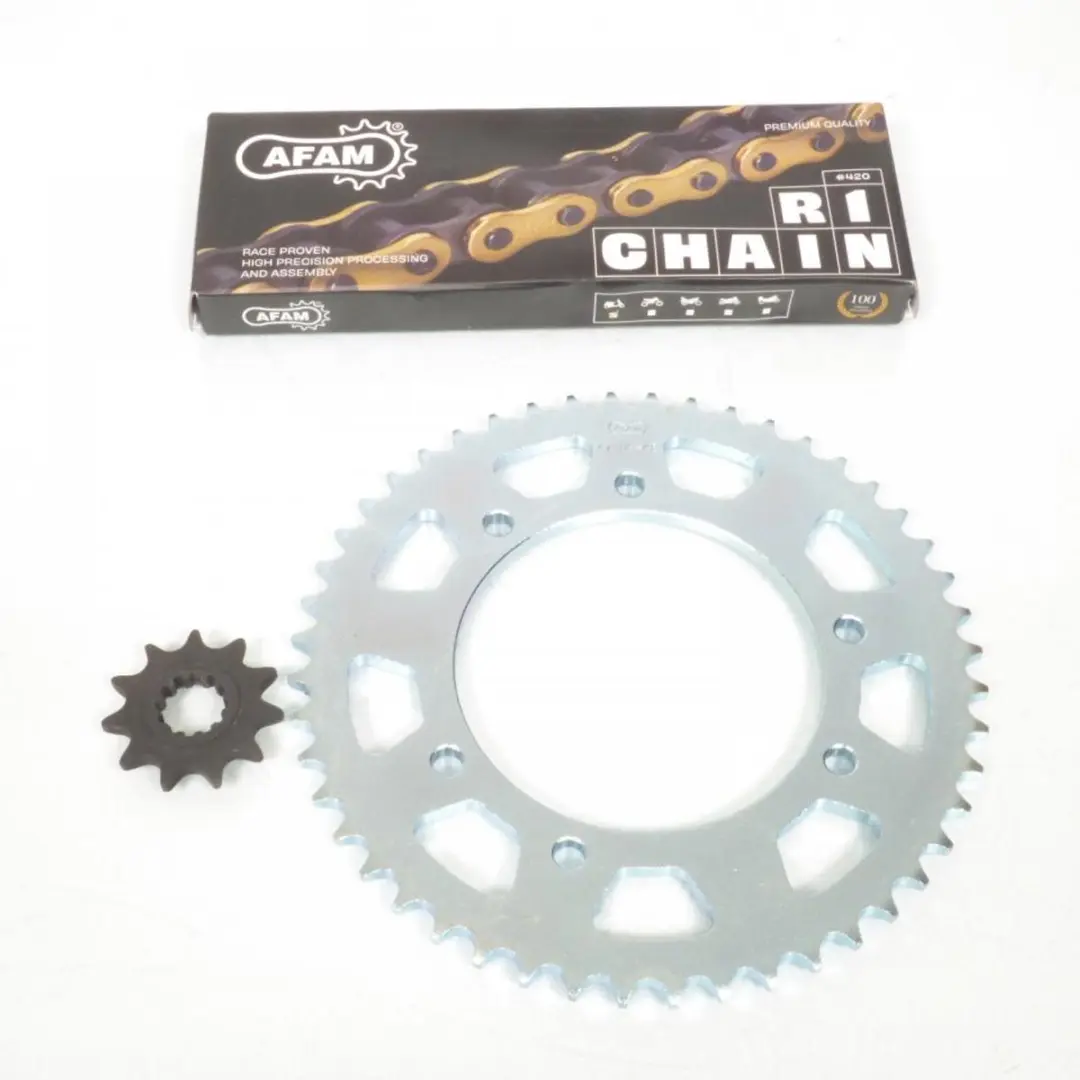 Kit chaîne Afam pour Moto MBK 50 X-Limit 2003 à 2006 Neuf