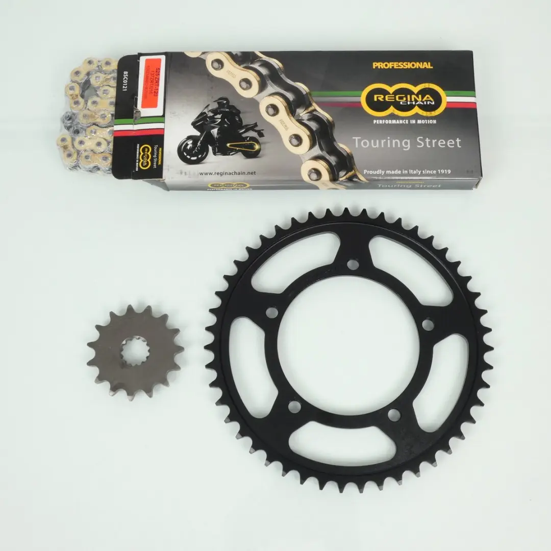 Kit chaîne Regina pour moto Suzuki 650 DL V-strom 2012 à 2020 15x47 Pas 525 Ne