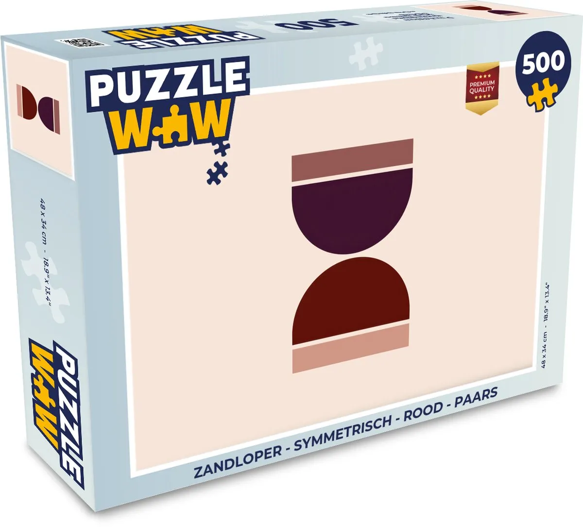 PuzzleWow Symmetrische Legpuzzel 500 Stuks - Rood/Paars