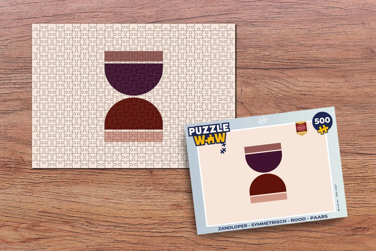 PuzzleWow Symmetrische Legpuzzel 500 Stuks - Rood/Paars