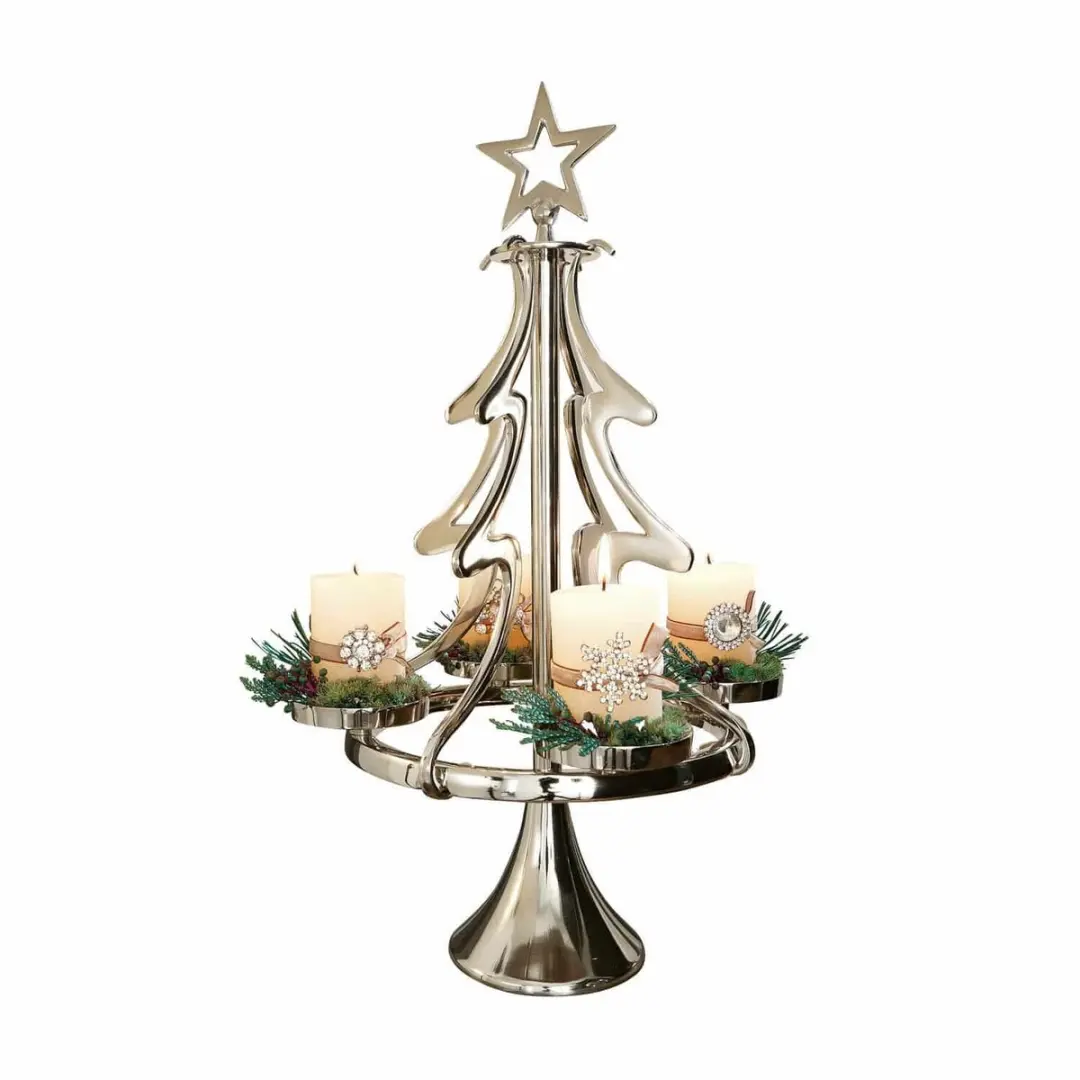Loberon Gaetana Kaarsenstandaard - 32cm - Zilverkleurig - afbeelding 5 van 6