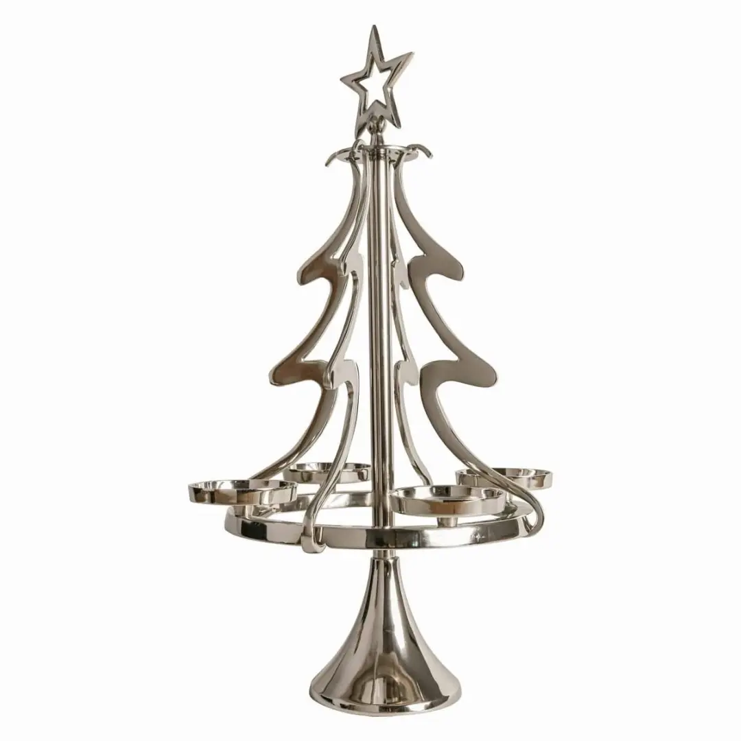 Loberon Gaetana Kaarsenstandaard - 32cm - Zilverkleurig - afbeelding 6 van 6