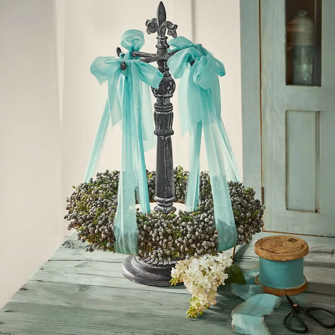 Loberon Krans Elly - 40cm - Blauw/groen - afbeelding 2 van 6