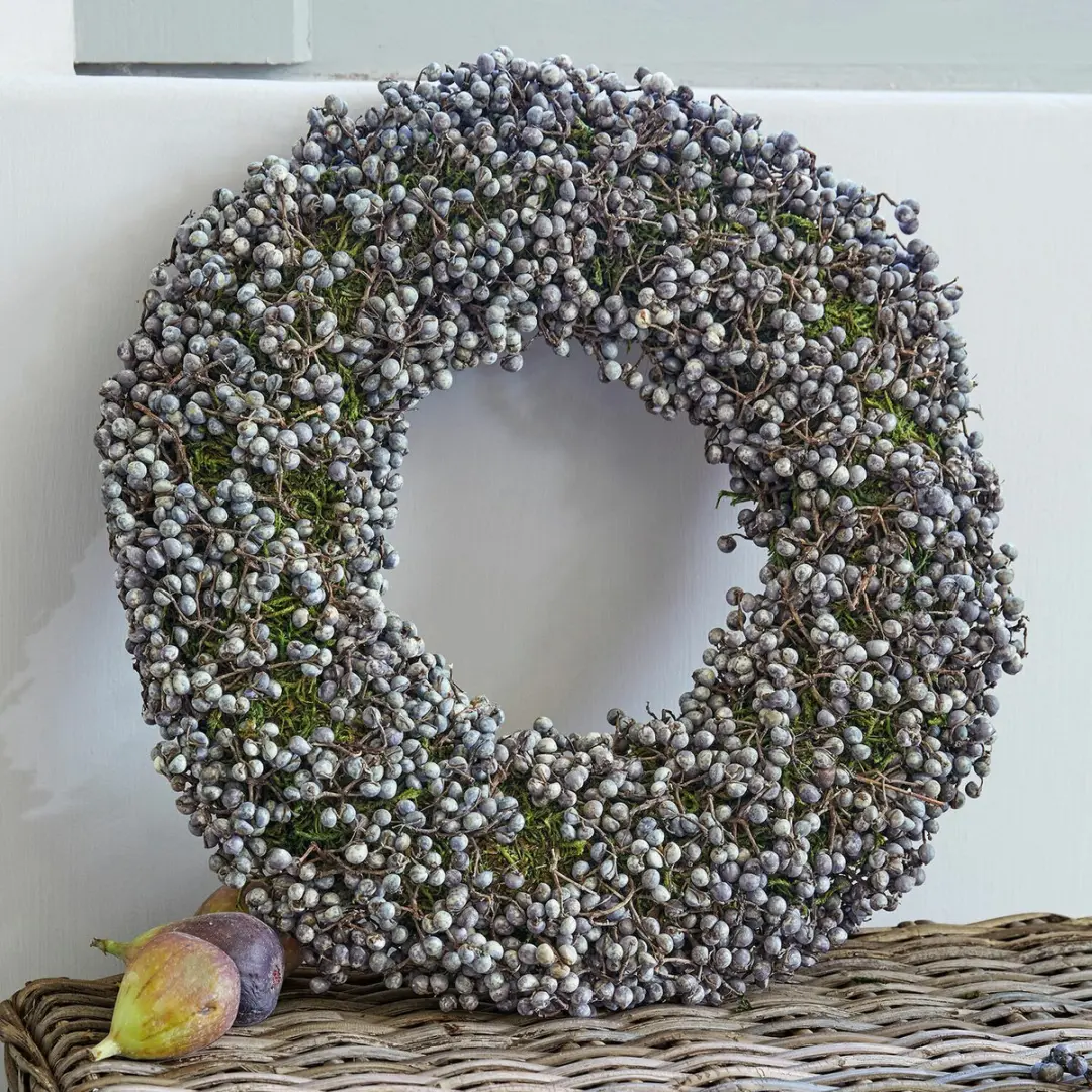 Loberon Krans Elly - 40cm - Blauw/groen - afbeelding 6 van 6