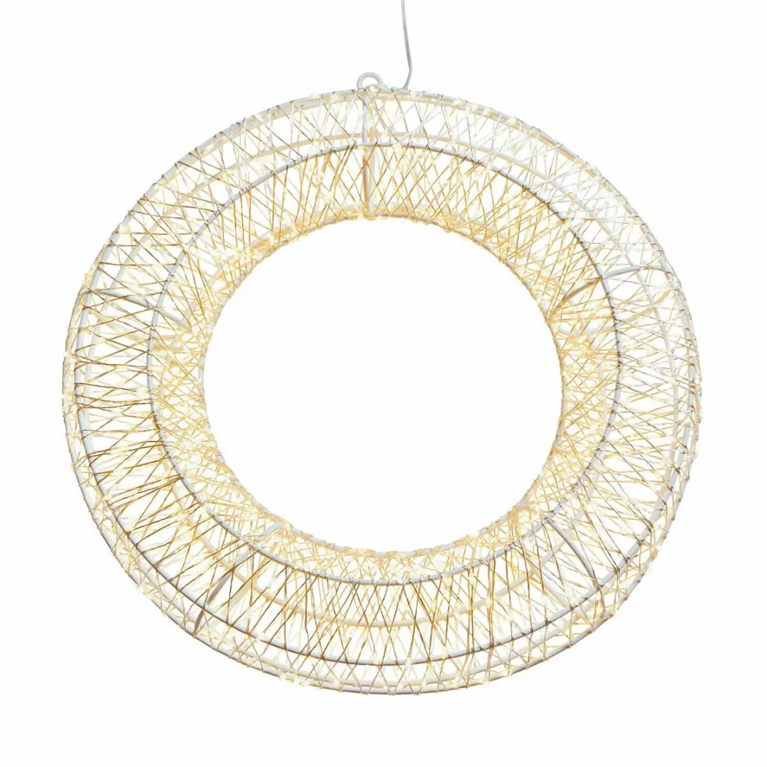 Loberon Ledkrans 36cm - Wit/Zilverkleurig - afbeelding 2 van 4