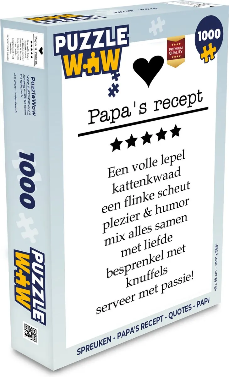 PuzzleWow Spreuken Legpuzzel 1000 Stuks