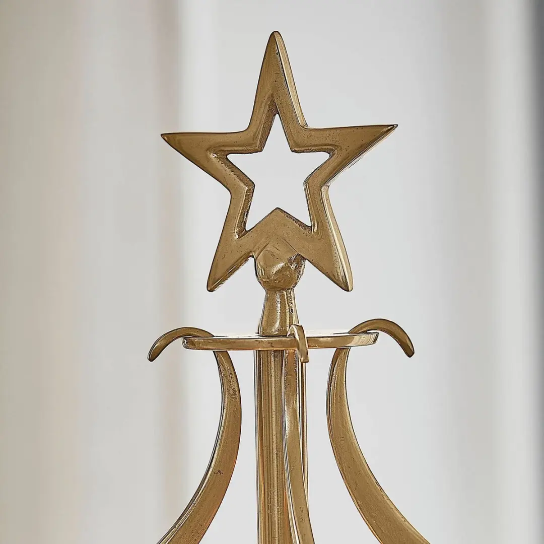 Loberon Gaetana Kaarsenstandaard - 32cm - Goud - afbeelding 4 van 6