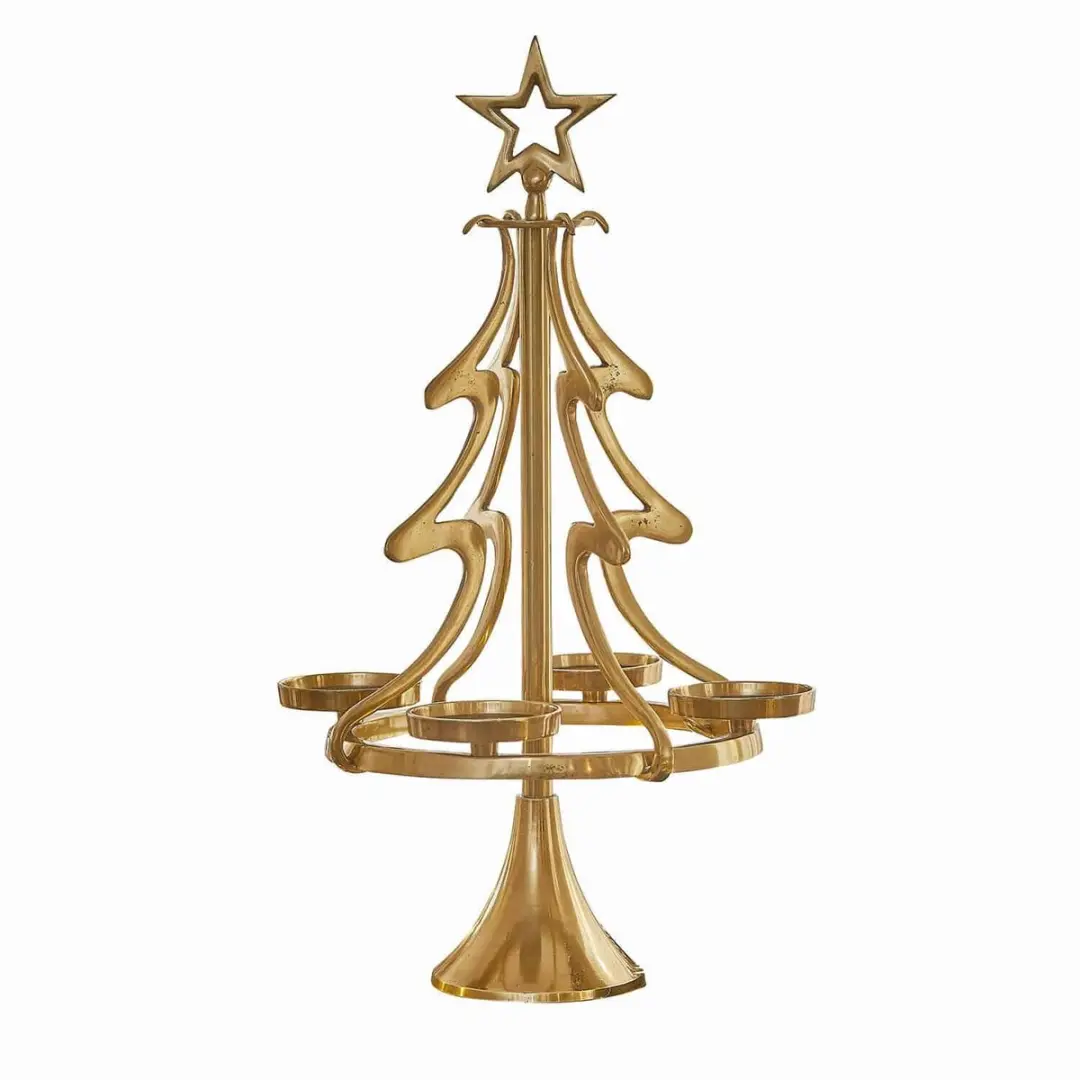 Loberon Gaetana Kaarsenstandaard - 32cm - Goud - afbeelding 5 van 6