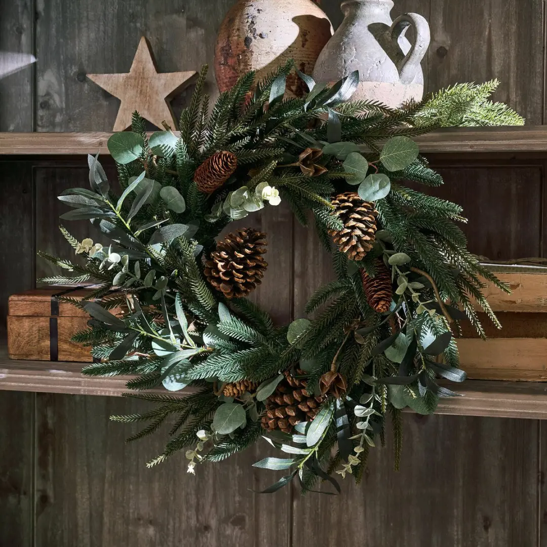 Loberon Krans Rosella 55cm - Groen/Bruin - afbeelding 4 van 4