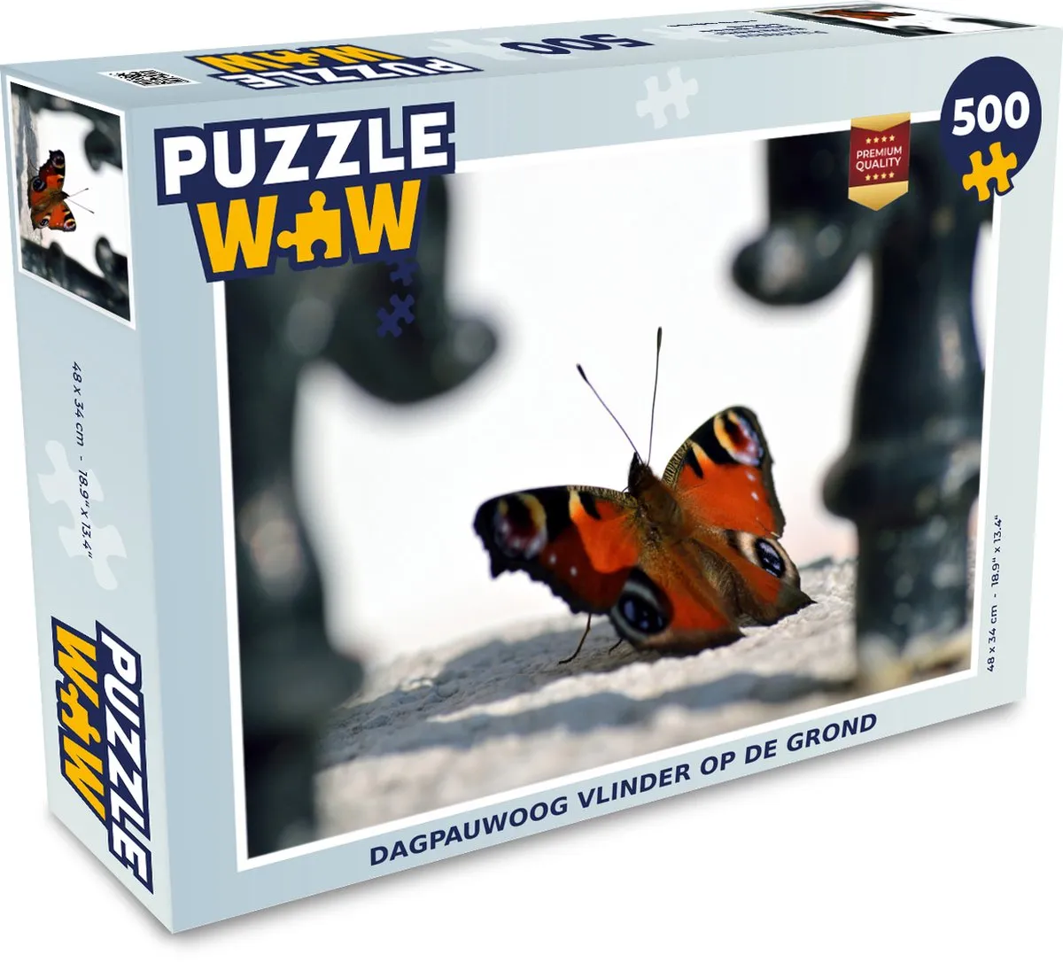 PuzzleWow Dagpauwoog Vlinder Legpuzzel 500 Stuks